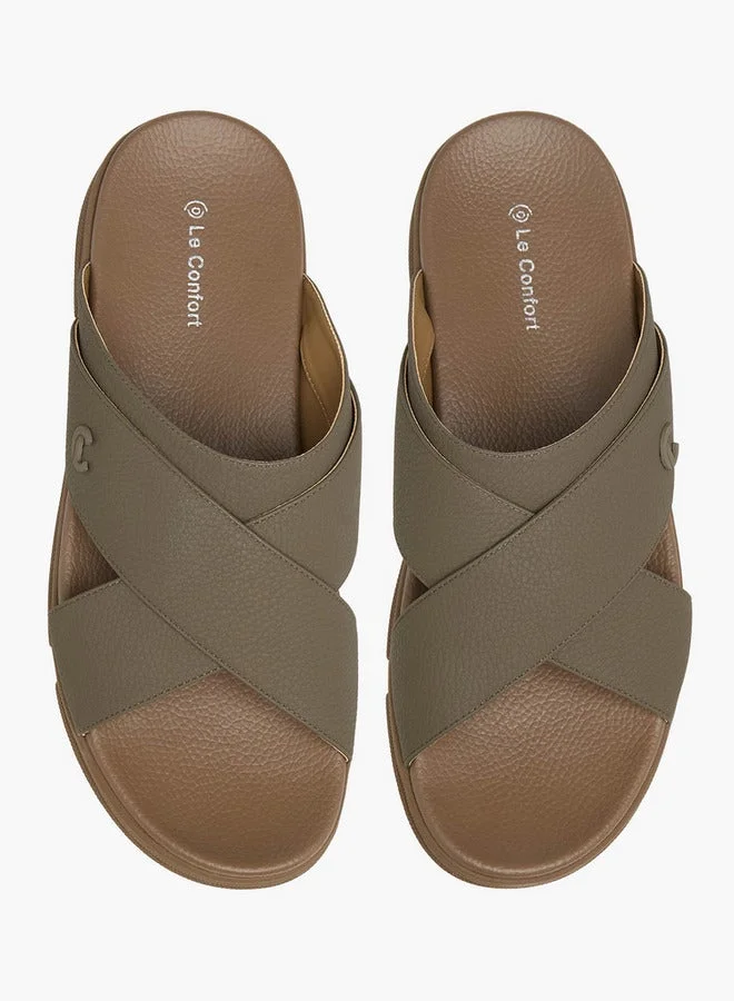 لو كونفورت Men Cross Strap Comfort Sandals